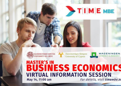 TIME MBE (Technology Innovation Management and Entrepreneurship Masters of Business Economics)