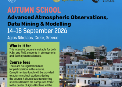 Edu4Climate Autumn School 2026: Atmospheric Science and Modelling